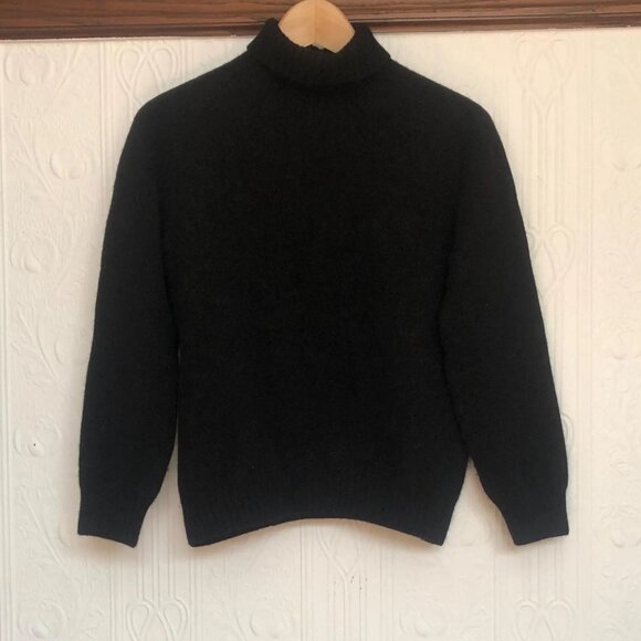 Like new - Black Scottish sweater turtleneck polo neck Jumper Harley of Scotland - Picture 8 of 8